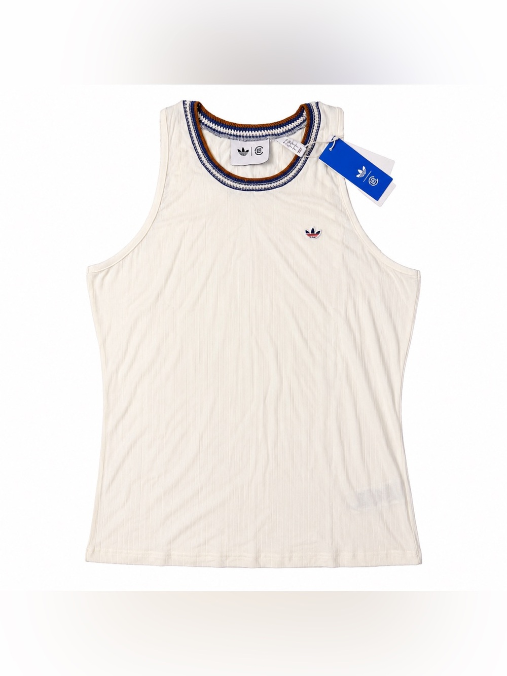 Adidas x Clot by Edison Chen Knit Tank Top Shirt IS6990 Cream (Men's Medium) $95
